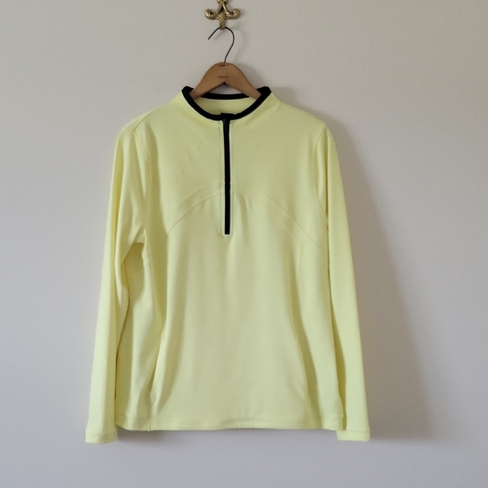 T‎ by Talbots Yellow 1/4 Zip Pullover Size Large